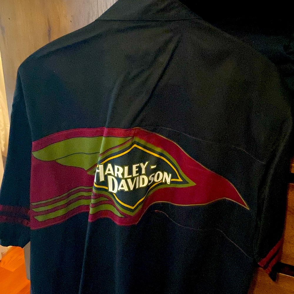 Short sleeved, Harley Davidson, button-down shirt, size XXL
